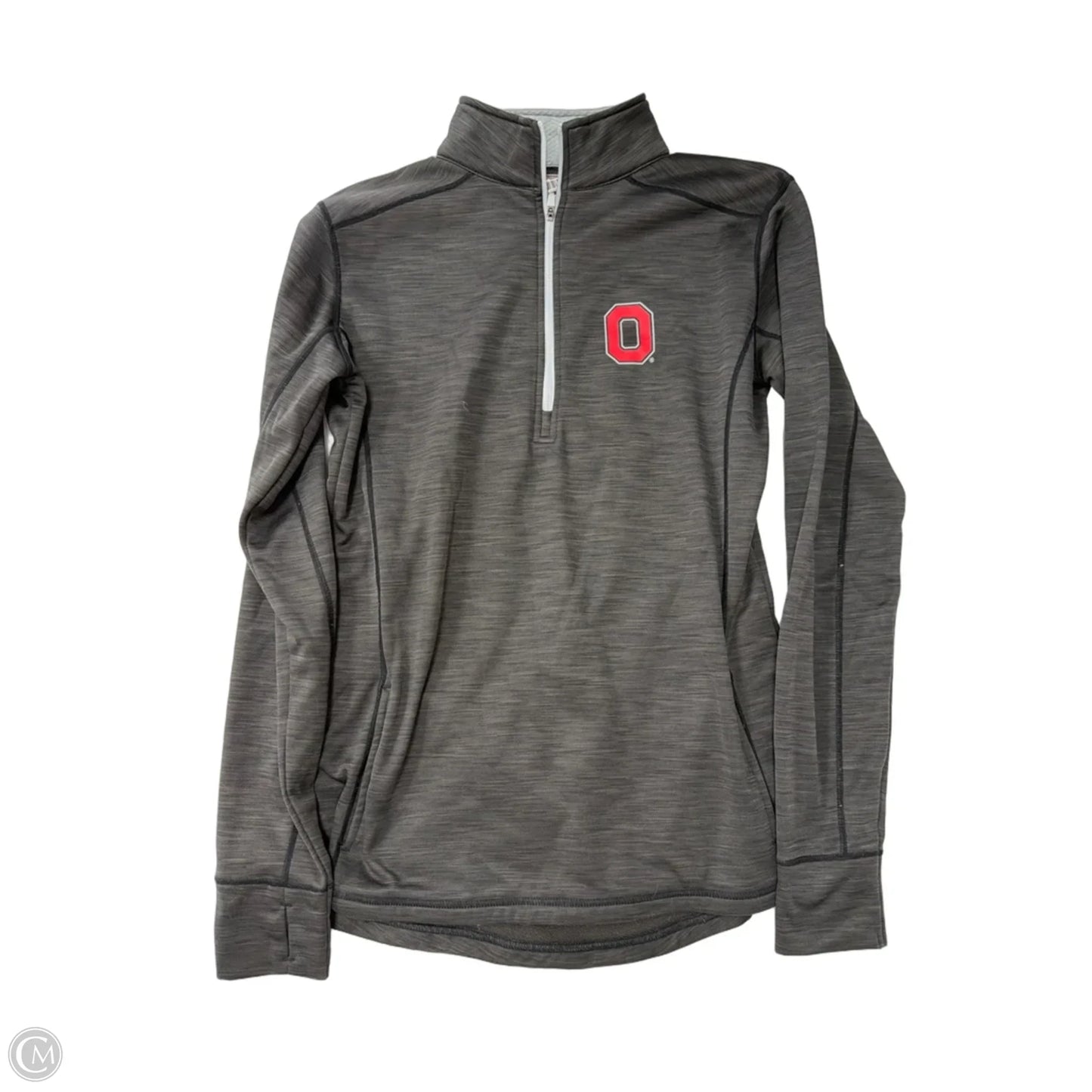 Athletic Top Long Sleeve Collar By Clothes Mentor In Grey, Size: M