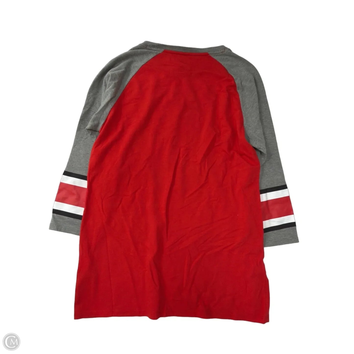 Top 3/4 Sleeve By Nike Apparel In Grey & Red, Size: M