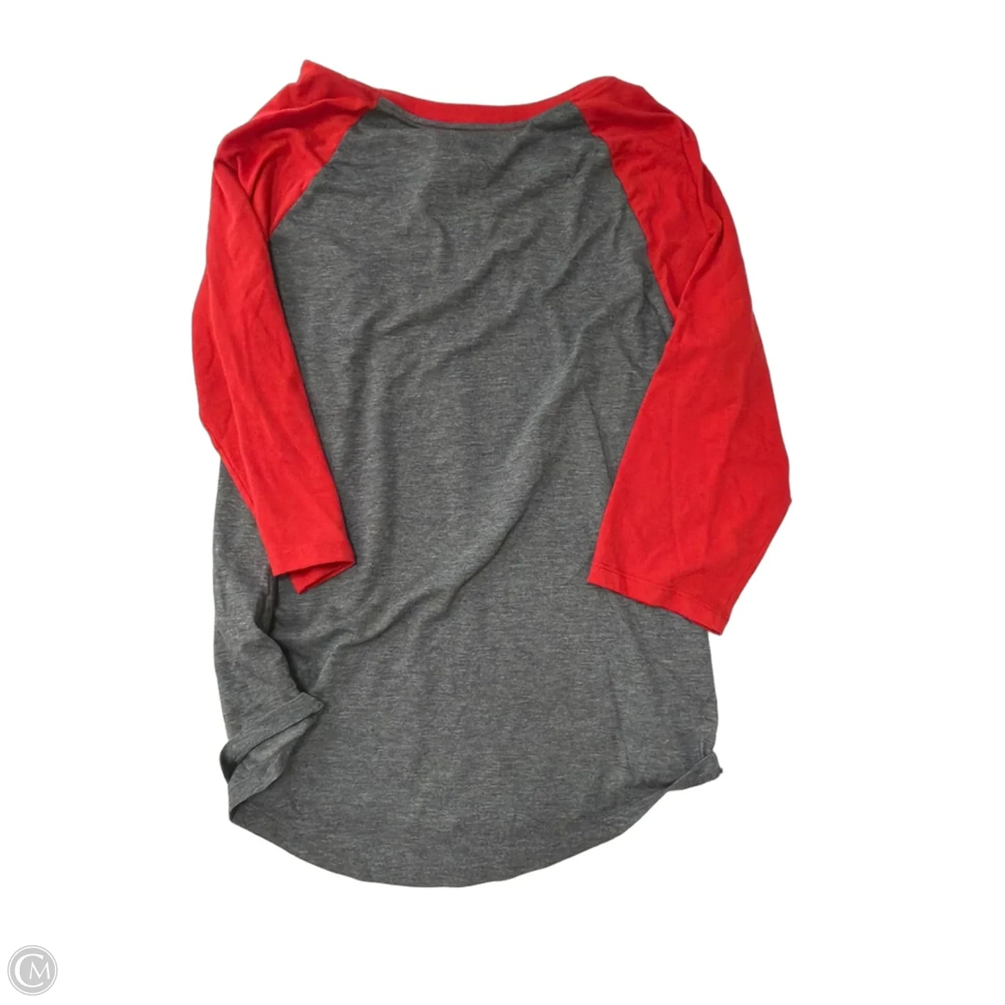 Top 3/4 Sleeve By Nike Apparel In Grey & Red, Size: M