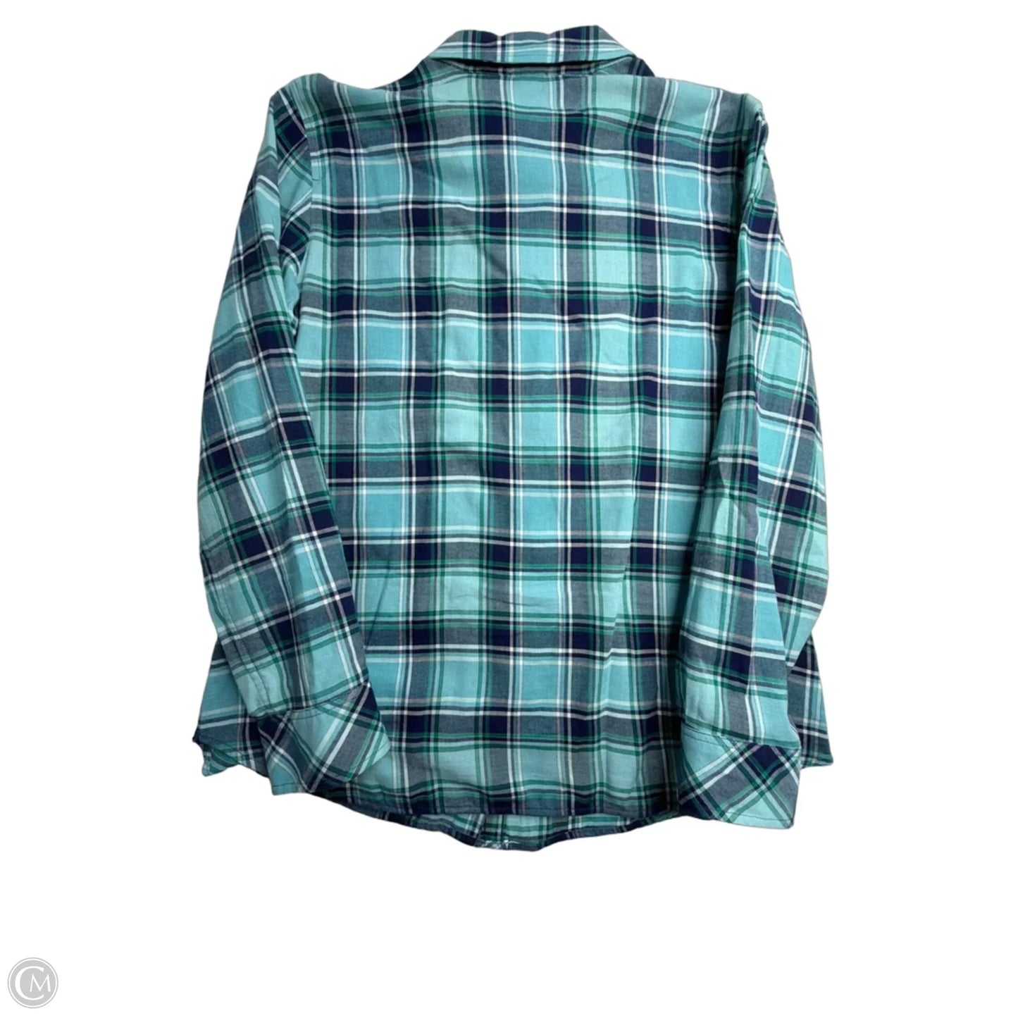 Top Long Sleeve By Talbots In Plaid Pattern, Size: L
