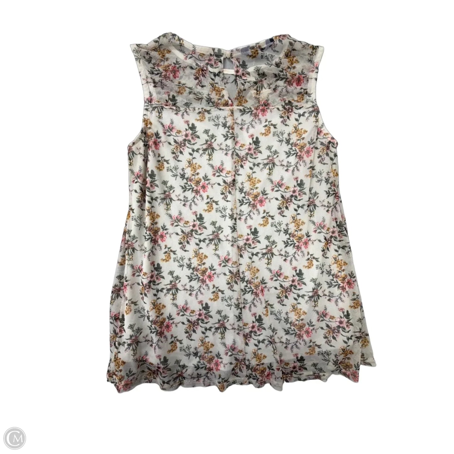 Top Sleeveless By Apt 9 In Floral Print, Size: S