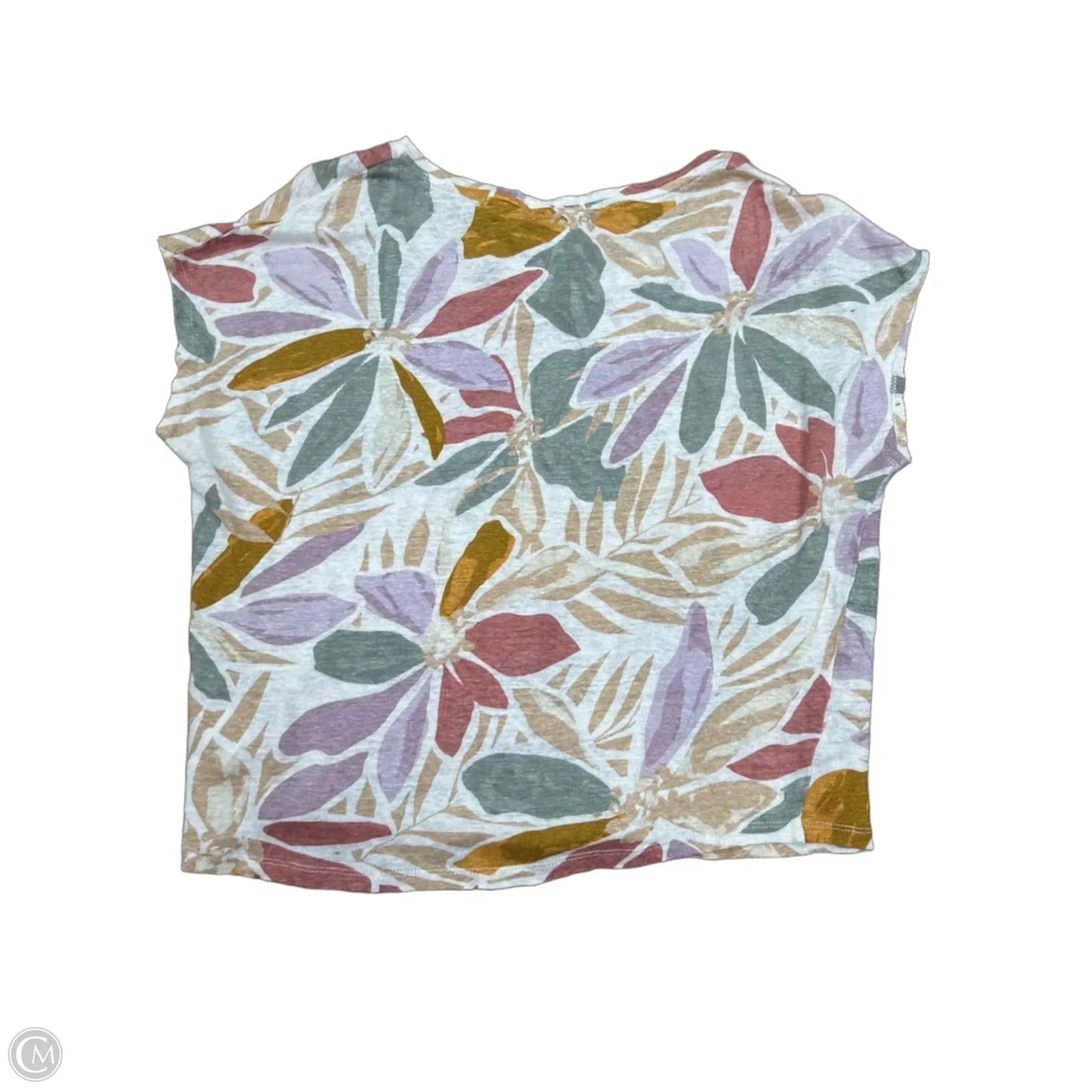 Top Short Sleeve By Nicole Miller In Tropical Print, Size: S