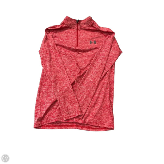 Athletic Top Long Sleeve Collar By Under Armour In Red, Size: S