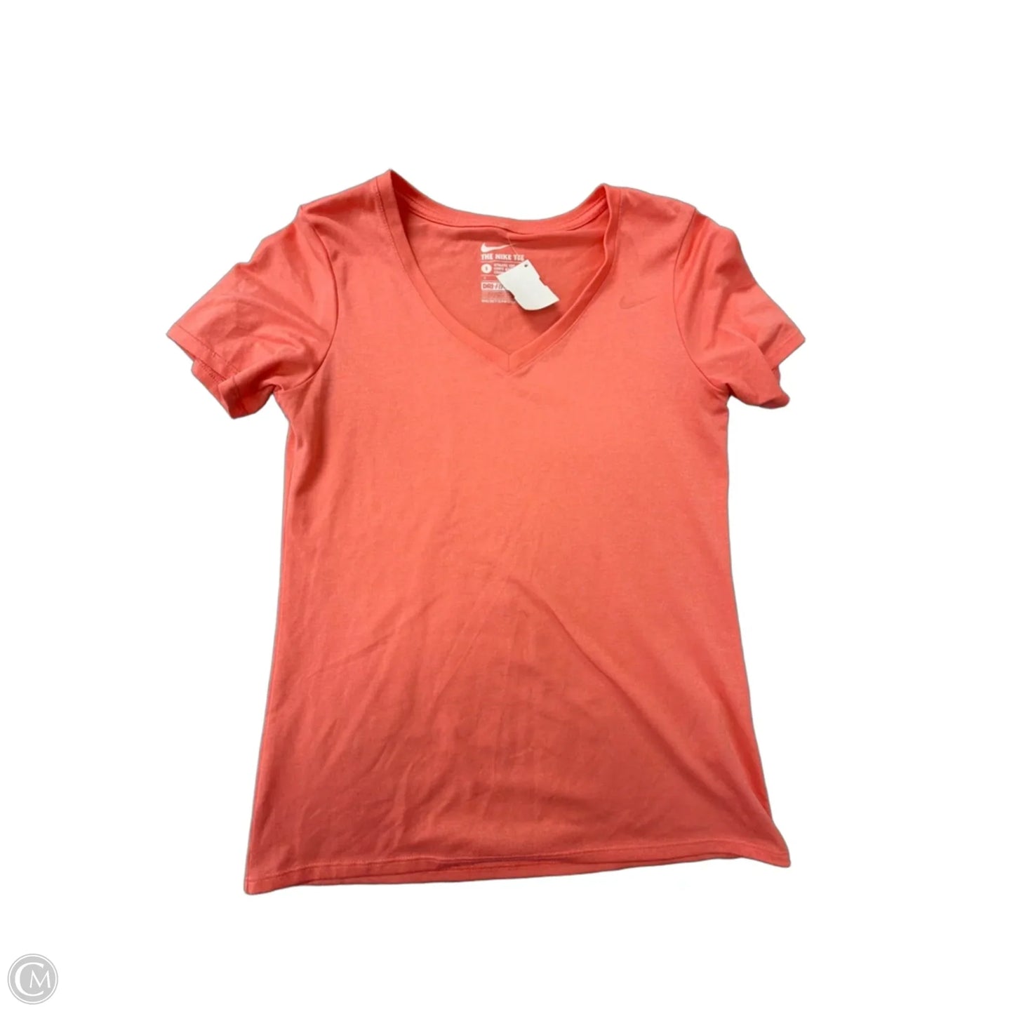Athletic Top Short Sleeve By Nike Apparel In Peach, Size: S