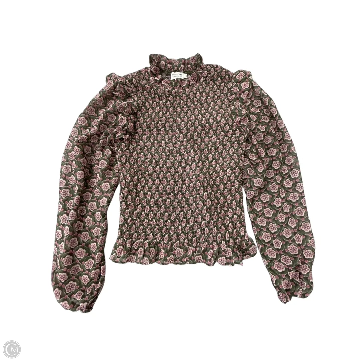 Top Long Sleeve By Molly Bracken In Floral Print, Size: S