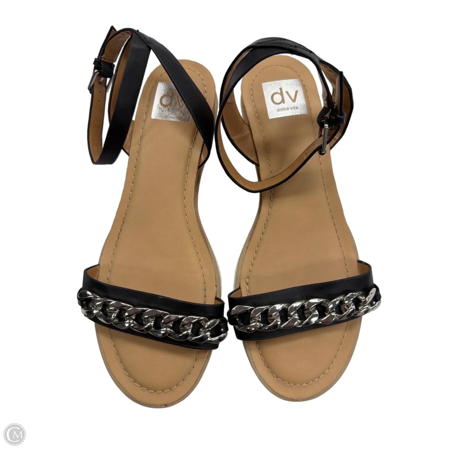 Sandals Flats By Dv In Black & Brown, Size: 8.5