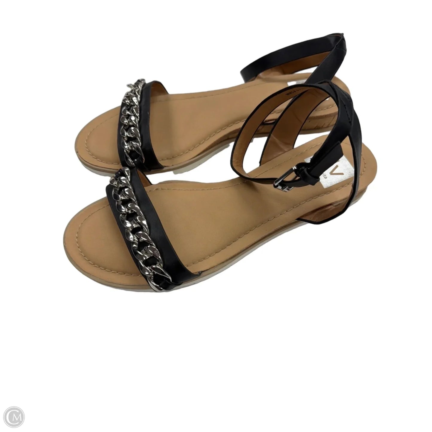 Sandals Flats By Dv In Black & Brown, Size: 8.5