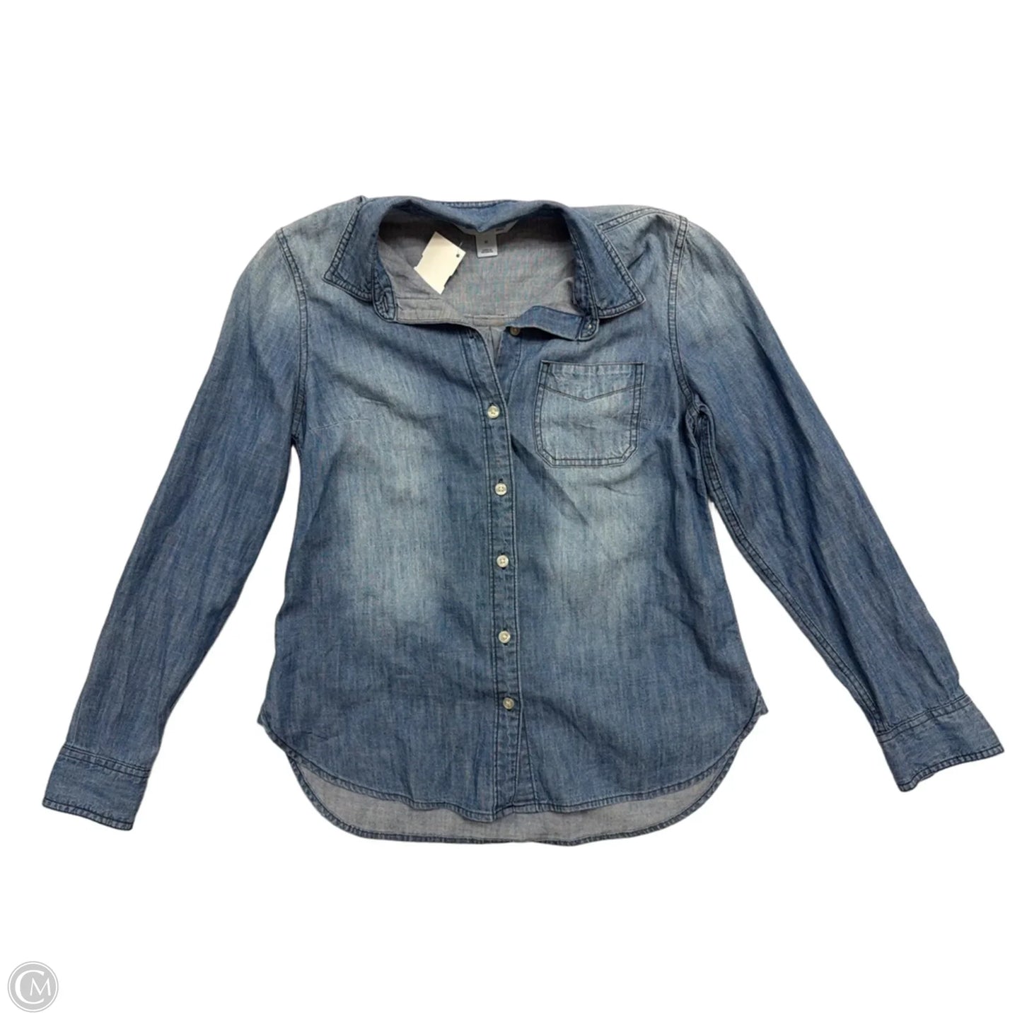Top Long Sleeve By Old Navy In Blue Denim, Size: Xs