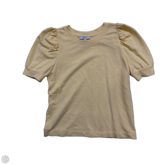 Top Short Sleeve By Loft In Yellow, Size: L