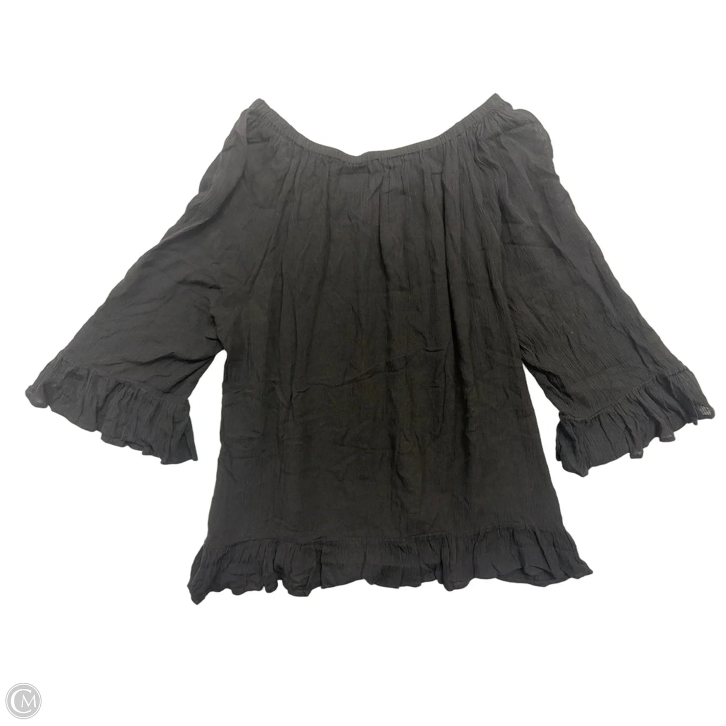 Top Long Sleeve By Clothes Mentor In Black, Size: 1x