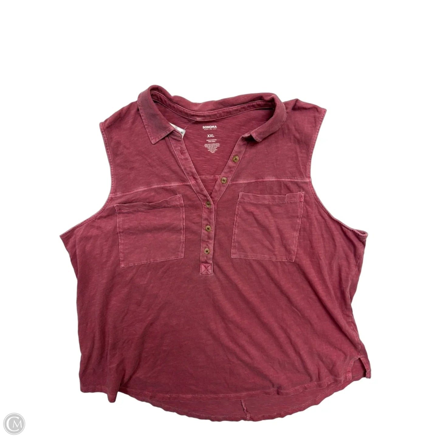 Top Sleeveless By Sonoma In Pink, Size: 1x