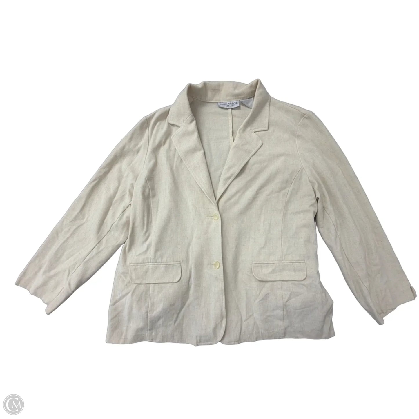 Blazer By Sag Harbor In Beige, Size: 1x