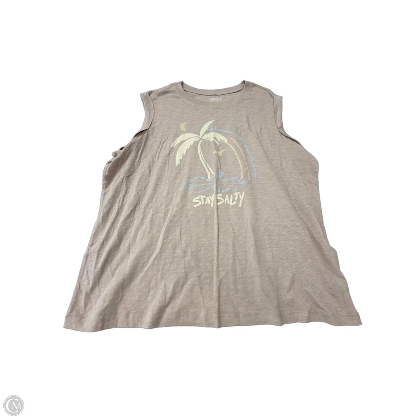 Tank Top By Clothes Mentor In Tan, Size: 2x