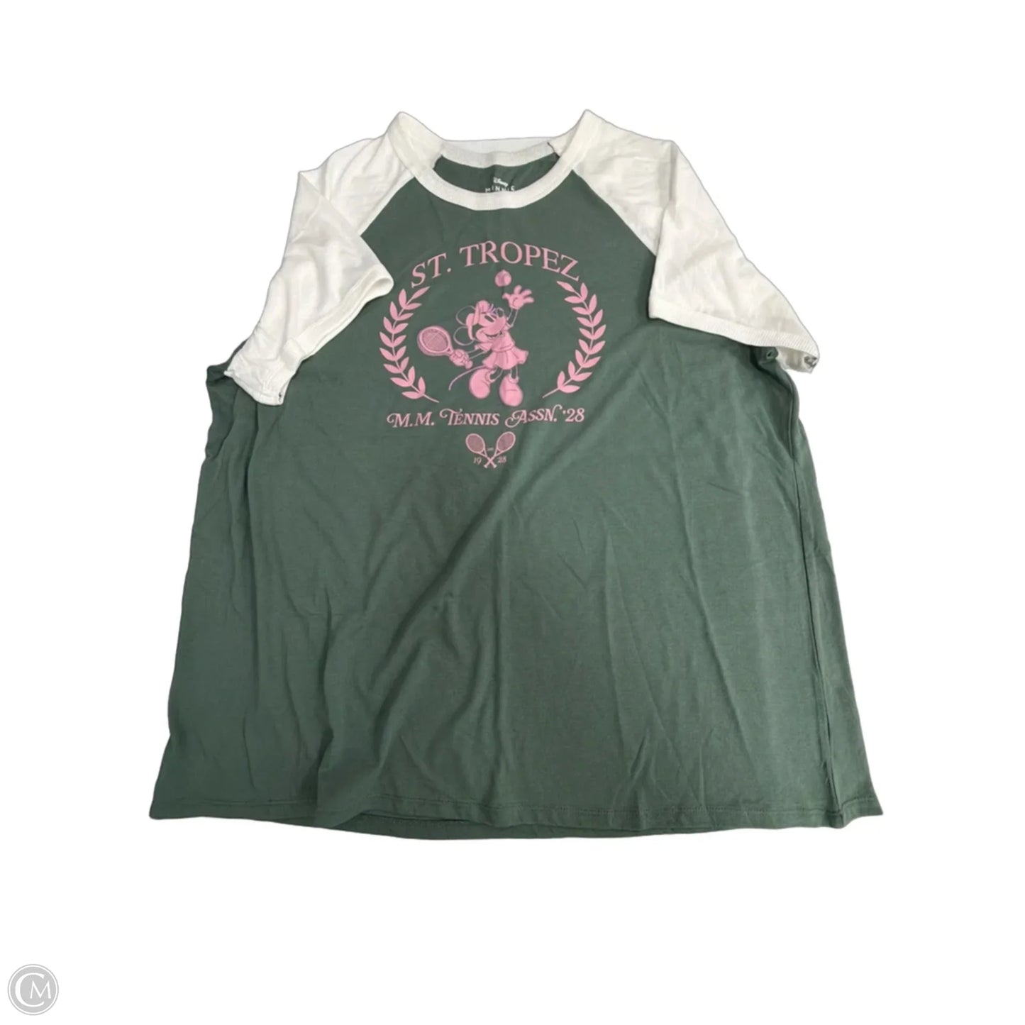 Top Short Sleeve By Disney In Green, Size: 2x