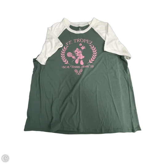 Top Short Sleeve By Disney In Green, Size: 2x