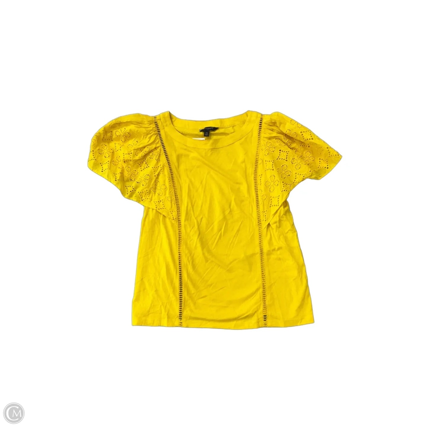 Top Short Sleeve By Banana Republic In Yellow, Size: Xs