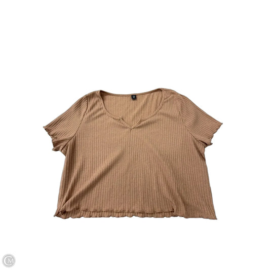 Top Short Sleeve By Shein In Tan, Size: 4x