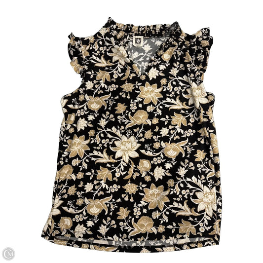 Top Sleeveless By Anne Klein In Black & Tan, Size: M