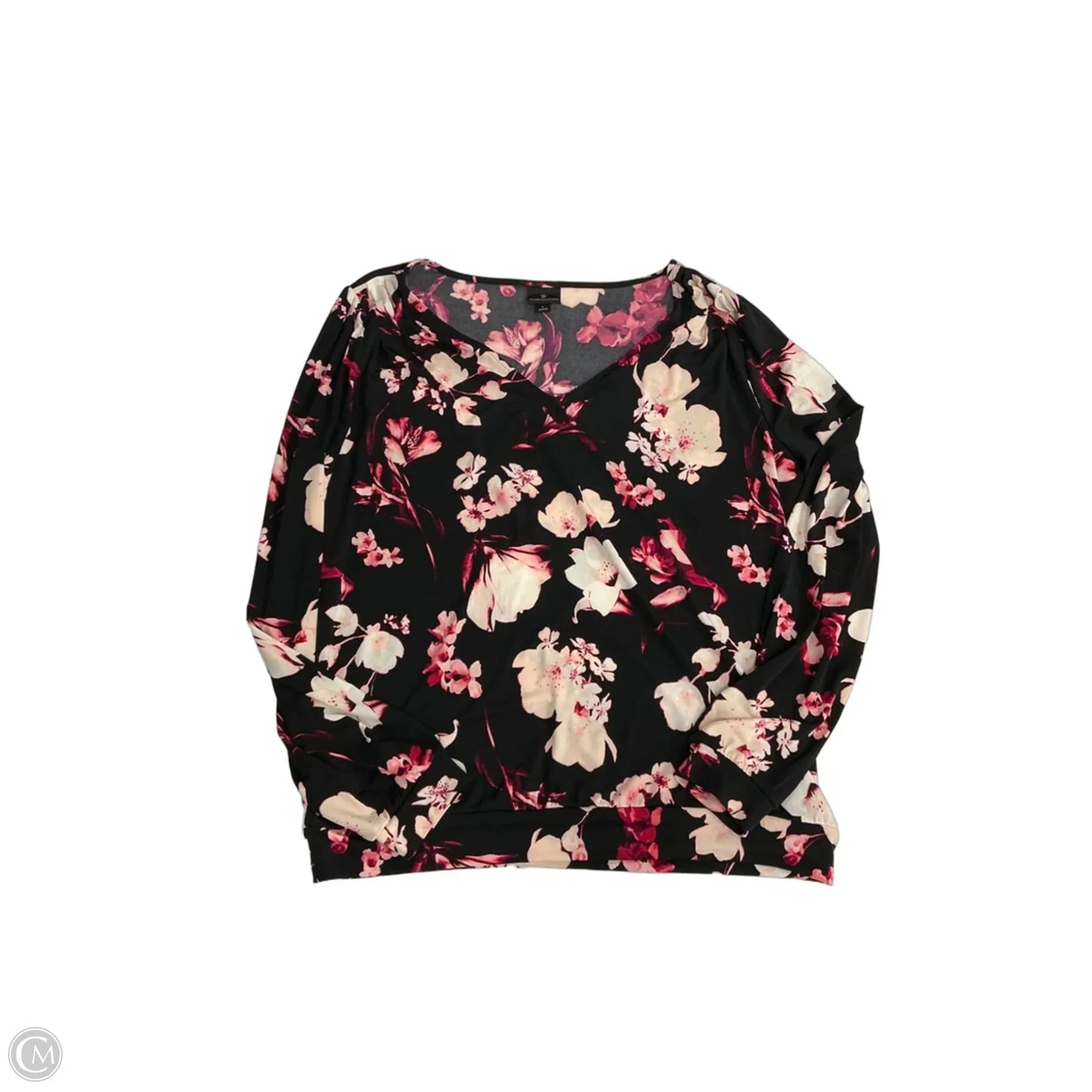 Top Long Sleeve By Worthington In Floral Print, Size: L