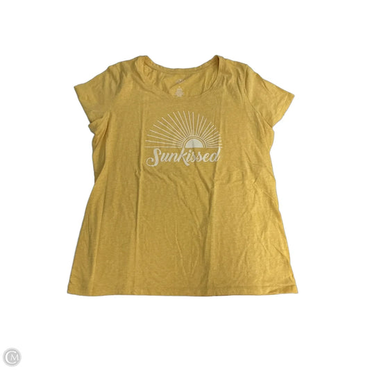 Top Short Sleeve By St Johns Bay In Yellow, Size: Xl