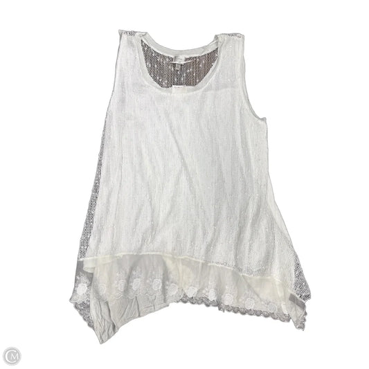 Top Sleeveless By Cupio In White, Size: 2x