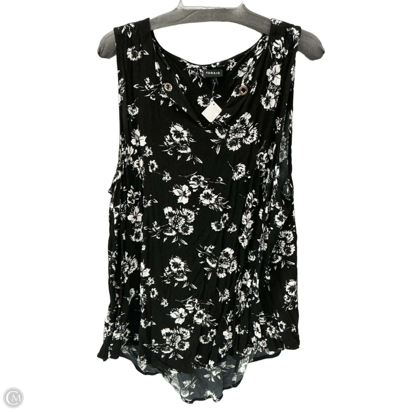 Top Sleeveless By Torrid In Black & White, Size: 3x