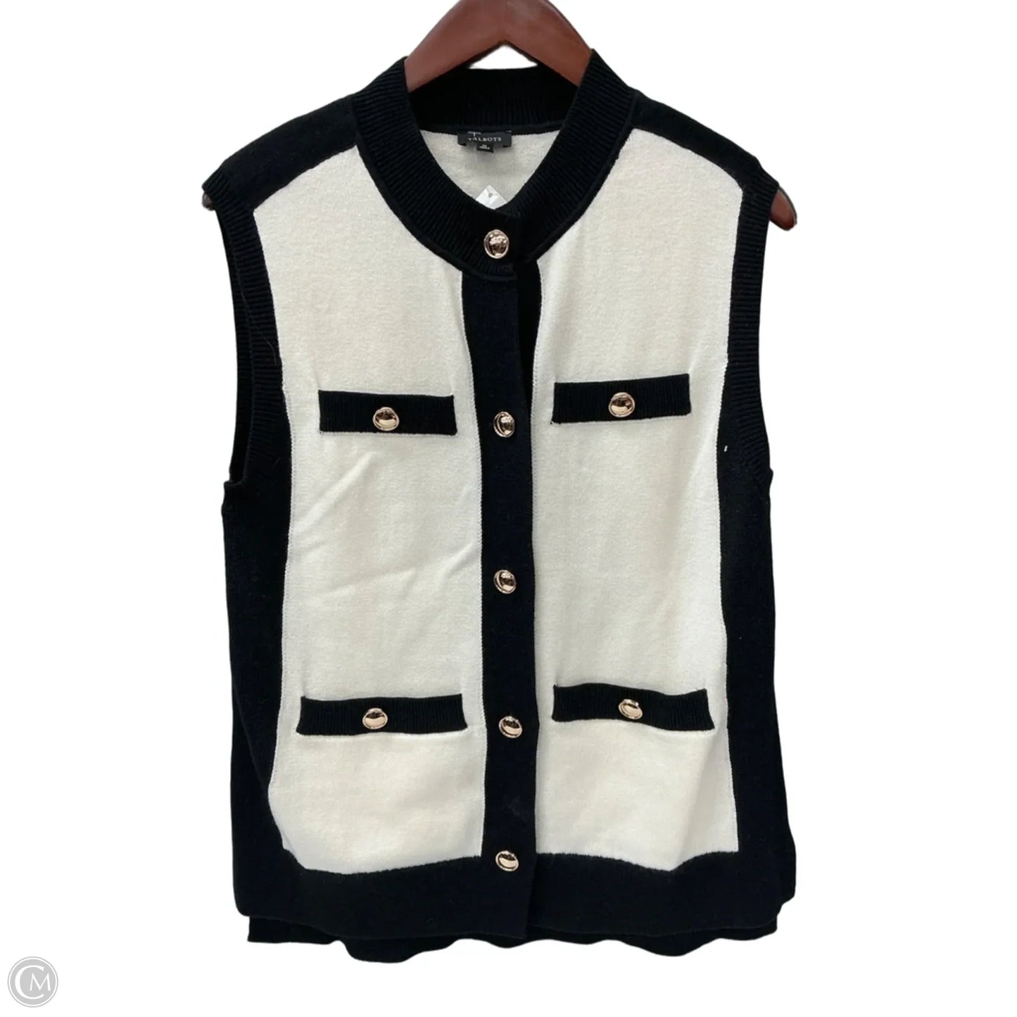 Cardigan By Talbots In Black & White, Size: Xs