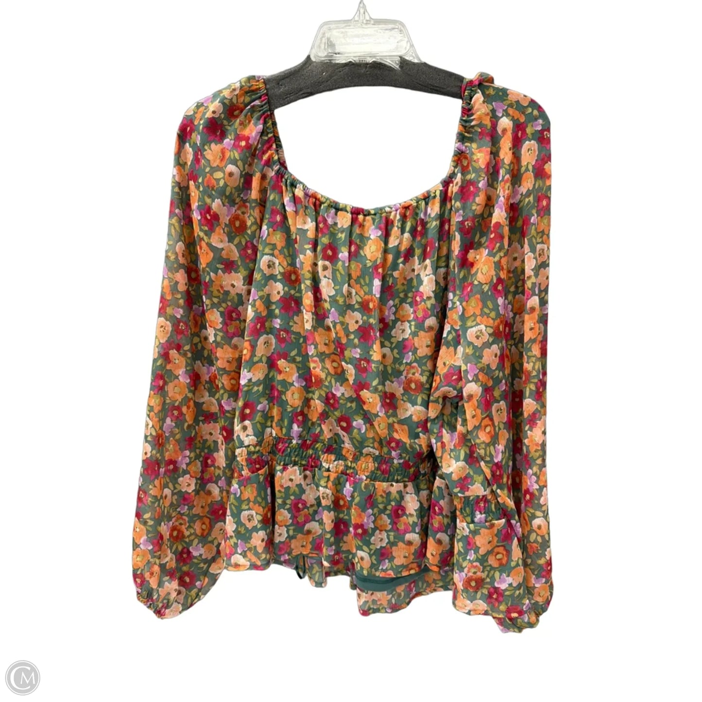 Top Long Sleeve By Lc Lauren Conrad In Floral Print, Size: 1x