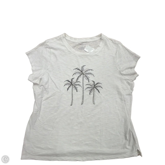 Top Short Sleeve By Talbots In Black & White, Size: Xl