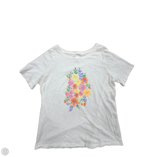 Top Short Sleeve By Talbots In White, Size: Xl