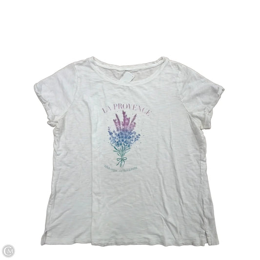 Top Short Sleeve By Talbots In White, Size: 1x