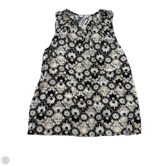 Top Sleeveless By Croft And Barrow In Black & Cream, Size: M