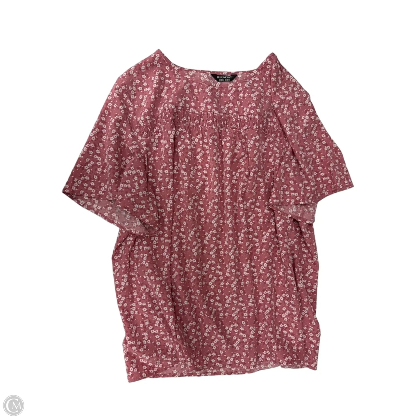 Top Short Sleeve By Bloomchic In Pink & White, Size: 2x