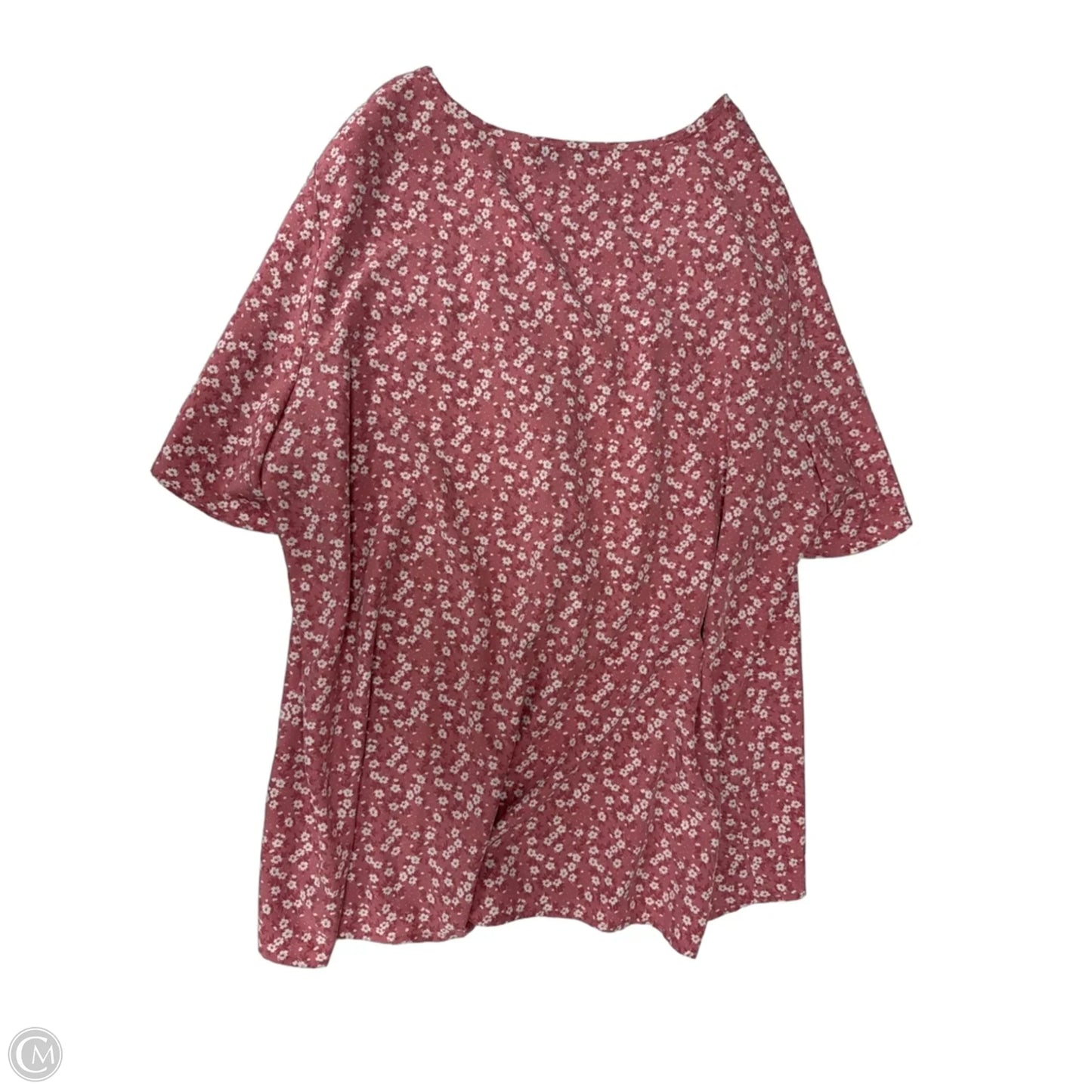 Top Short Sleeve By Bloomchic In Pink & White, Size: 2x