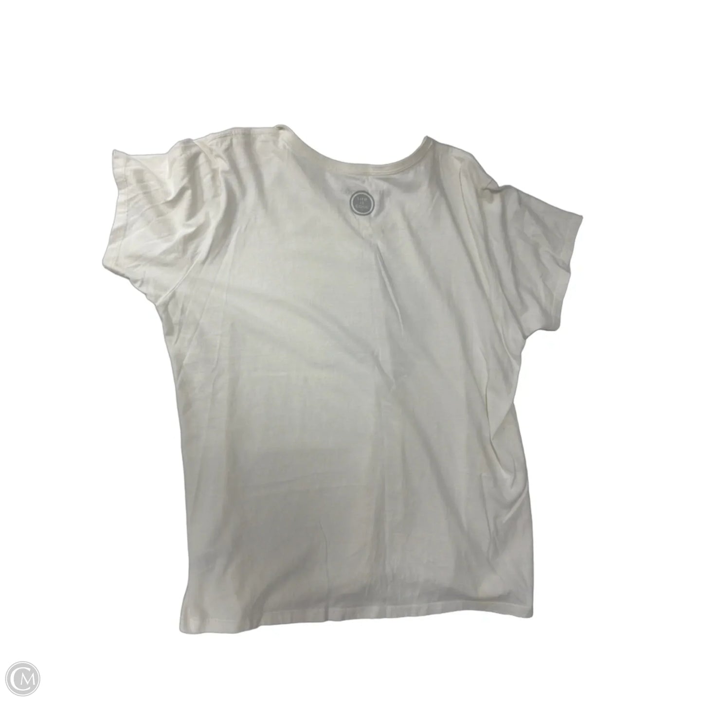 Top Short Sleeve By Life Is Good In Cream, Size: 1x