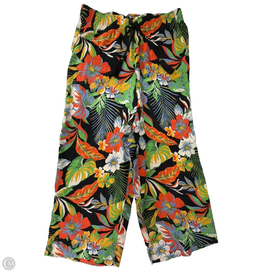Pants Linen By C And C In Tropical Print, Size: 12