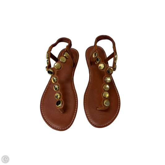 Sandals Flats By Clothes Mentor In Brown, Size: 8