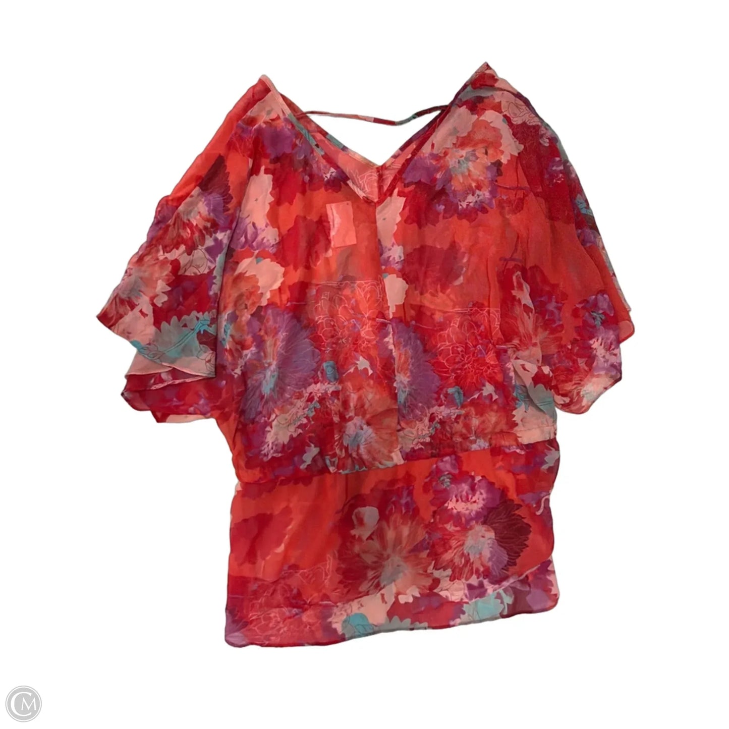 Top Short Sleeve By Ana In Floral Print, Size: 1x