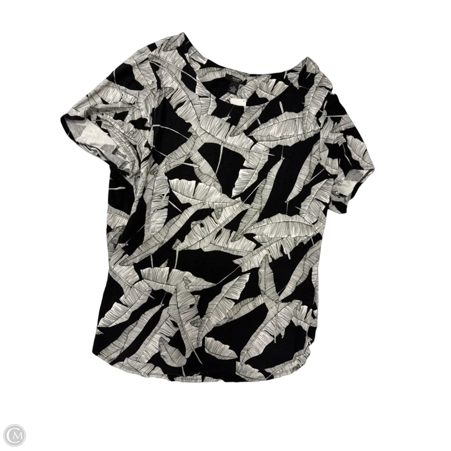 Top Short Sleeve By Alfani In Black & White, Size: 3x