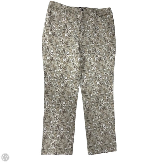Jeans Straight By Gloria Vanderbilt In Floral Print, Size: 18