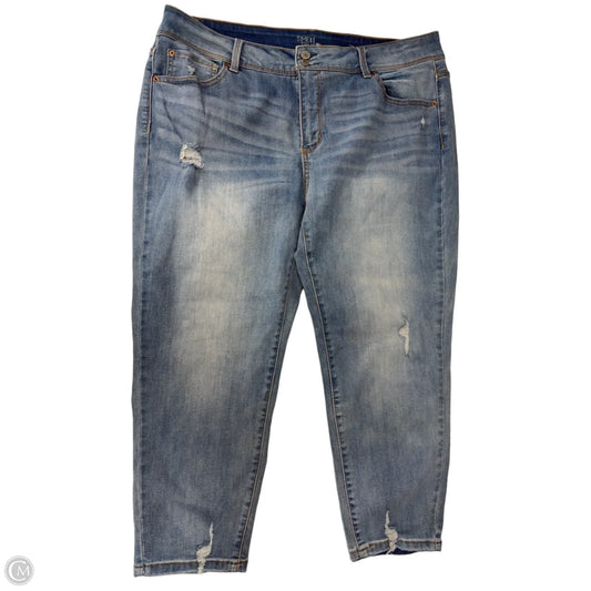 Jeans Straight By Time And Tru In Blue Denim, Size: 18