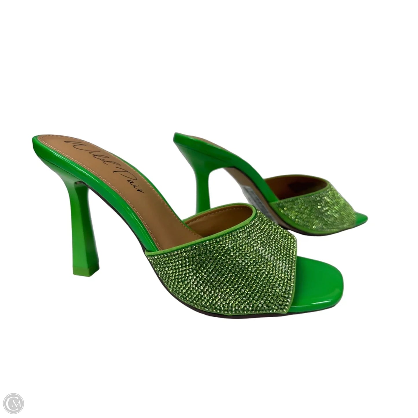 Sandals Heels Block By Clothes Mentor In Green, Size: 7