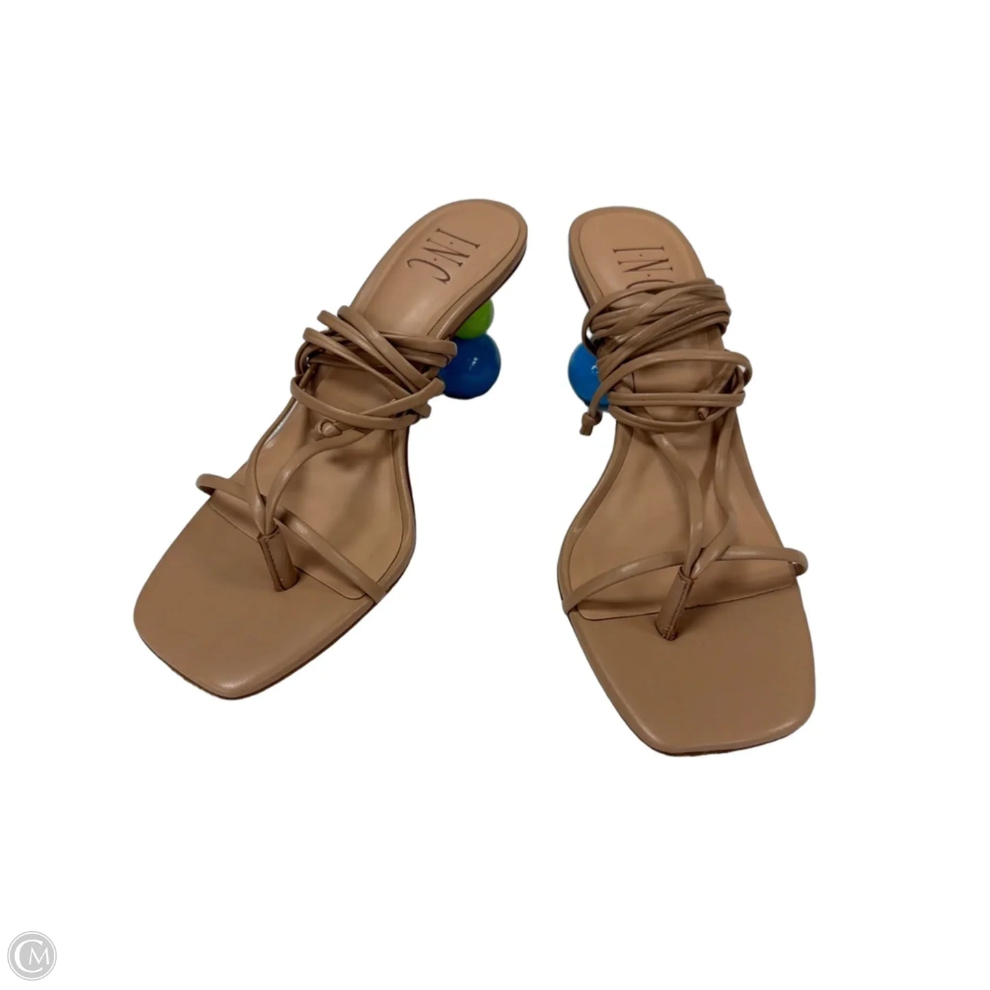 Sandals Heels Block By Inc In Tan, Size: 7