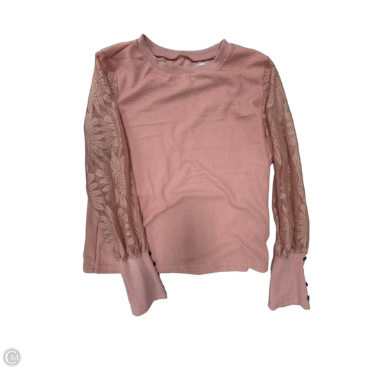 Top Long Sleeve By Cme In Pink, Size: L