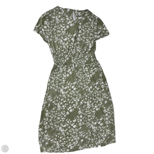 Dress Casual Midi By Cato In Green & White, Size: L