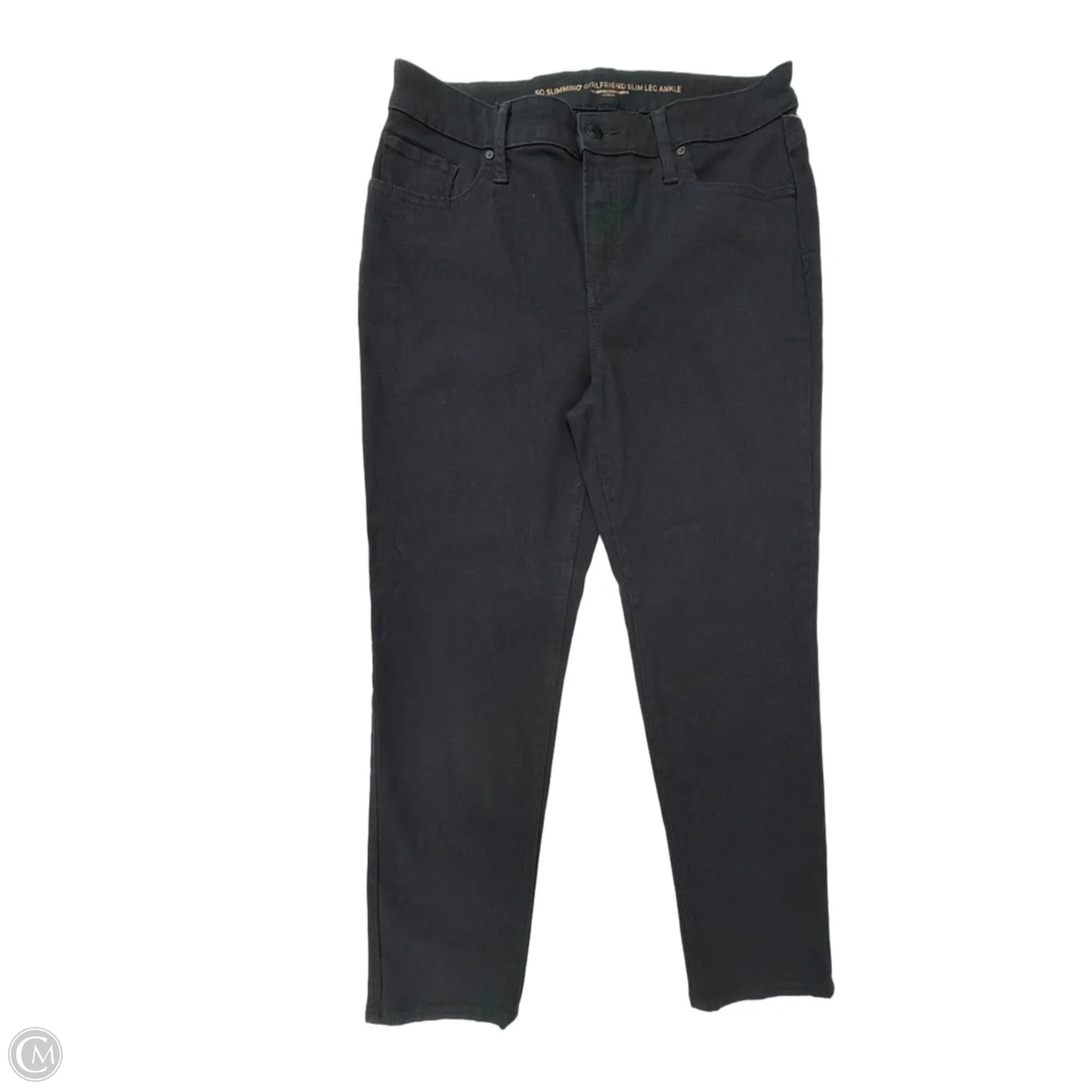 Jeans Straight By Chicos In Black Denim, Size: 8