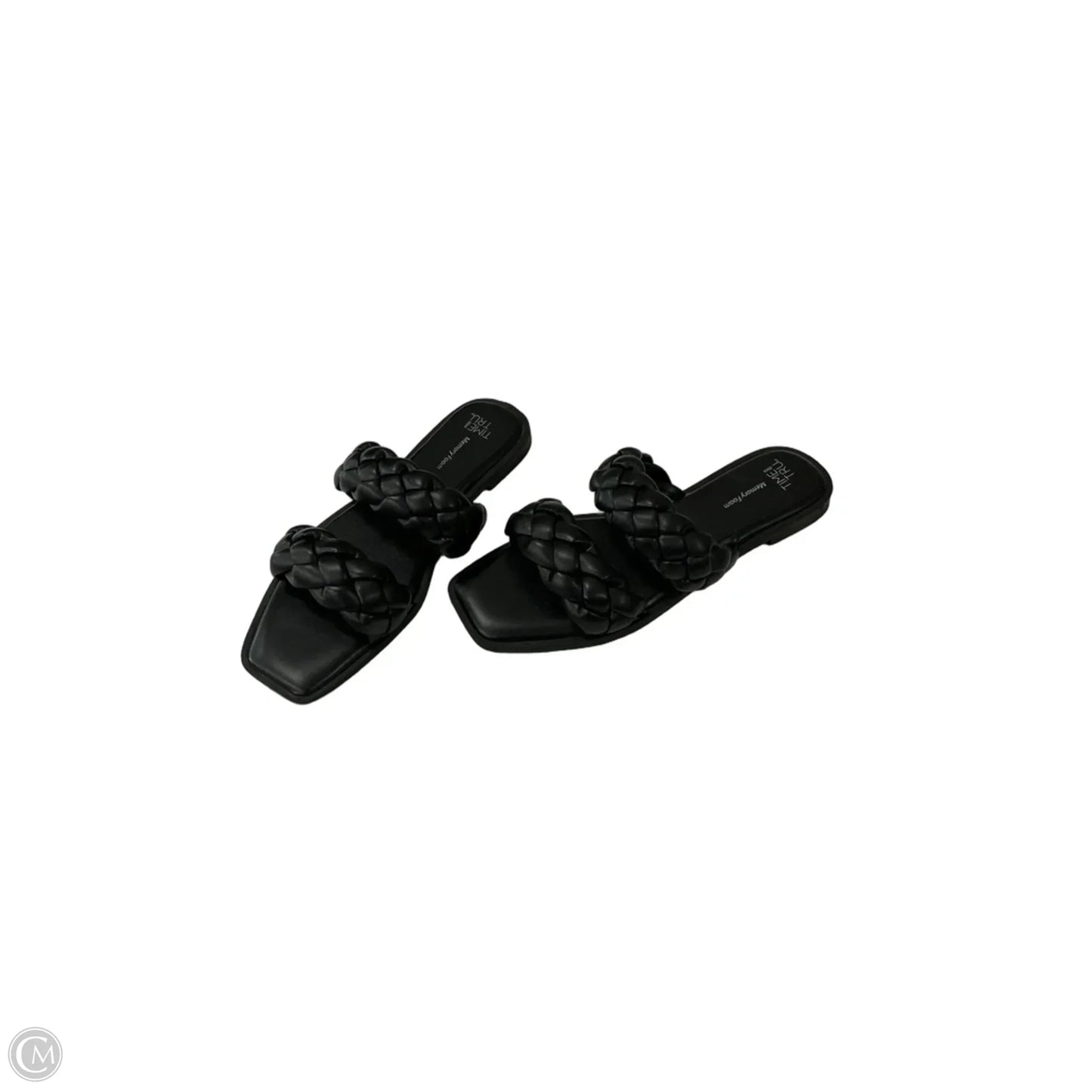 Sandals Flats By Time And Tru In Black, Size: 6.5