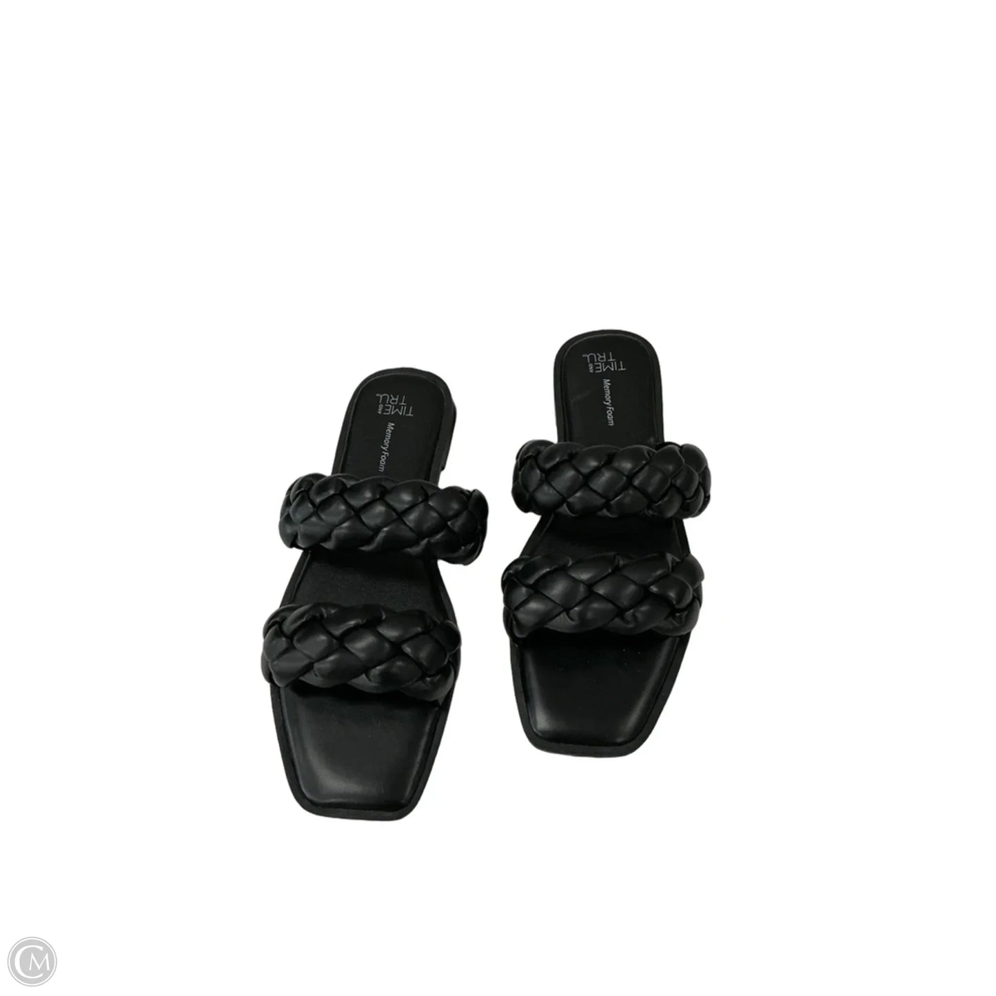 Sandals Flats By Time And Tru In Black, Size: 6.5