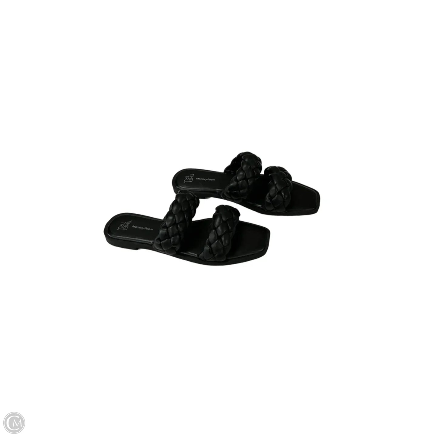 Sandals Flats By Time And Tru In Black, Size: 6.5