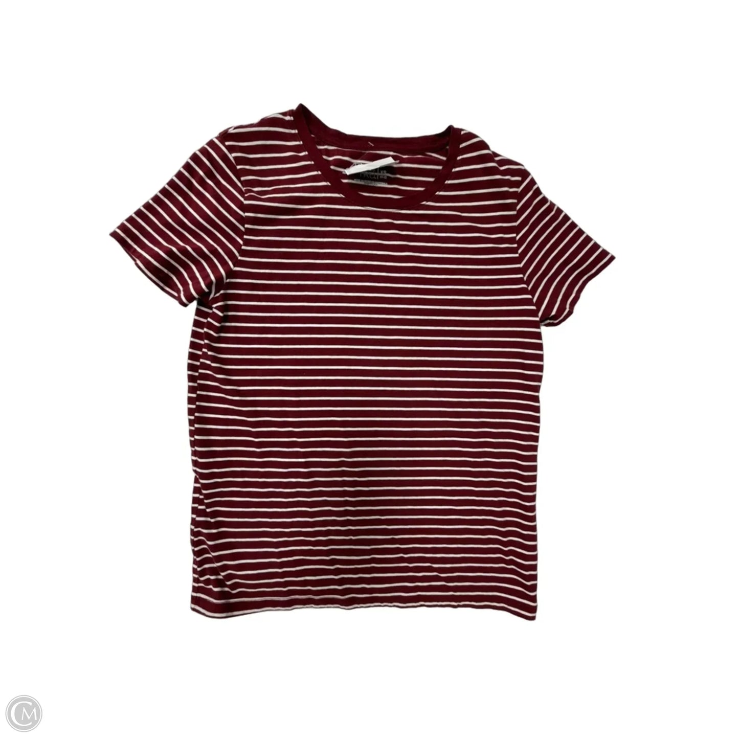 Top Short Sleeve Basic By Time And Tru In Striped Pattern, Size: Xs